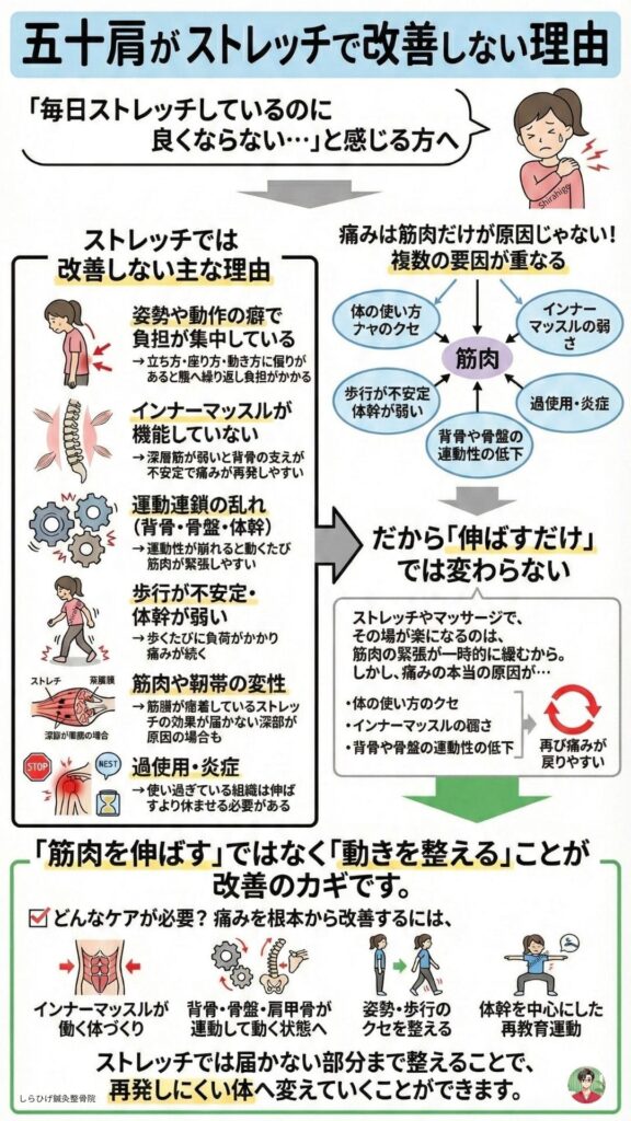 五十肩がストレッチで良くんらない理由