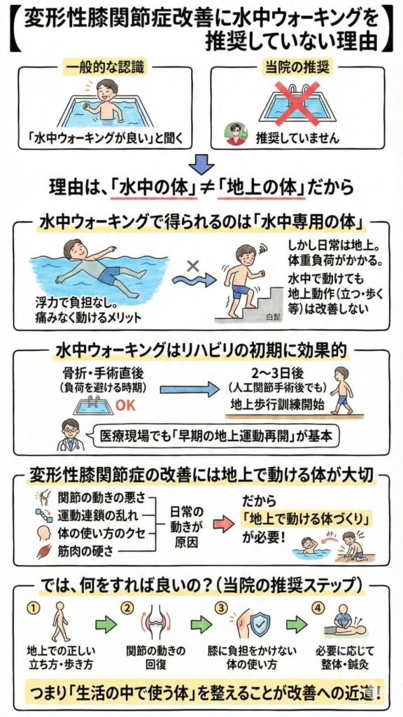 変形性膝関節症　水中ウォーキング