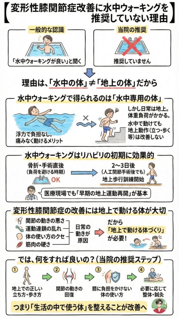 変形性膝関節症　水中ウォーキング