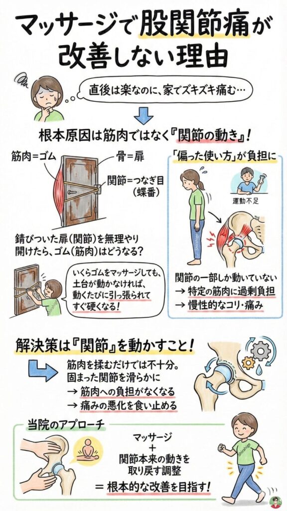 股関節痛　マッサージで良くならない理由