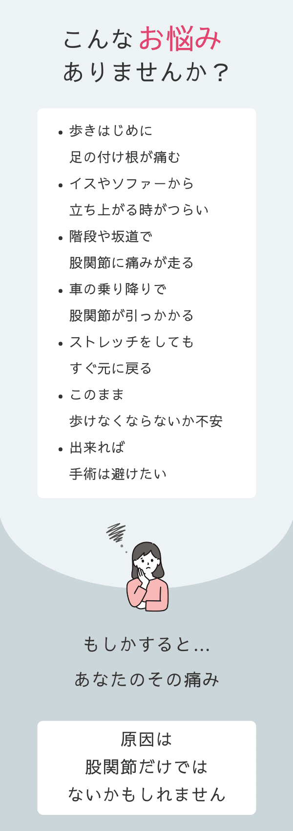 椅子から立ち上がるときに股関節が痛い　
