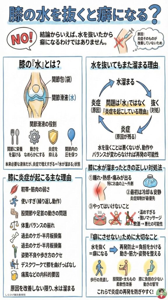膝の水は癖になる
