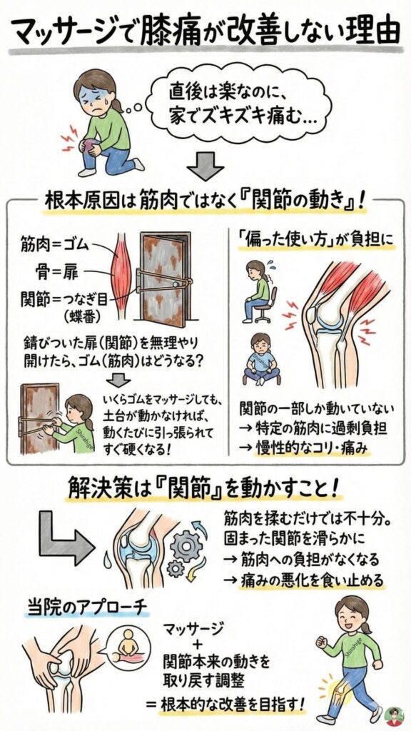 膝痛がマッサージで良くならない理由