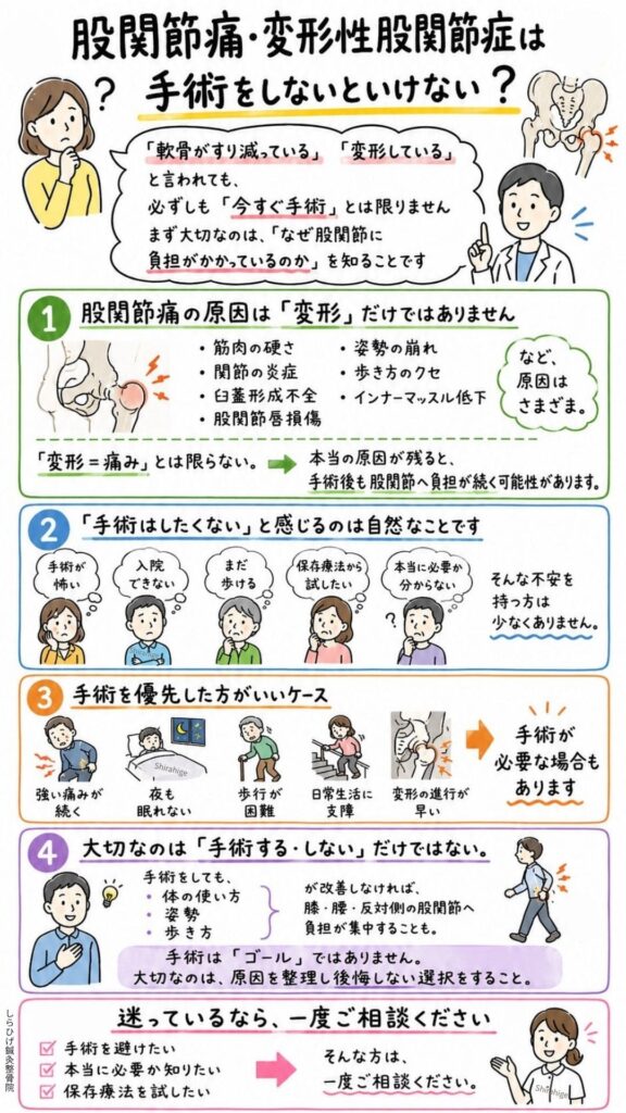 股関節痛　手術なし　保存療法