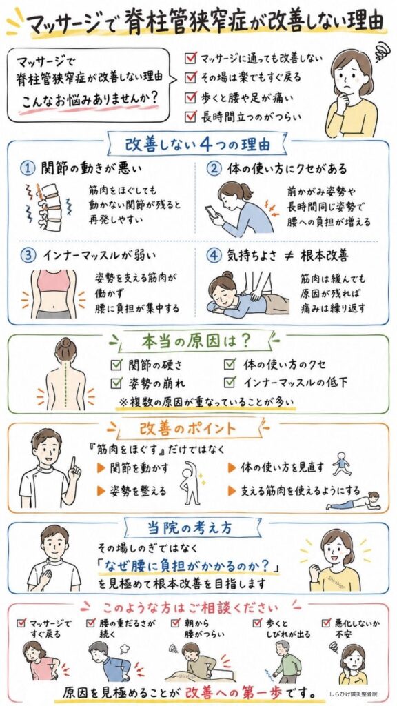 脊柱管狭窄症がマッサージで良くならない理由