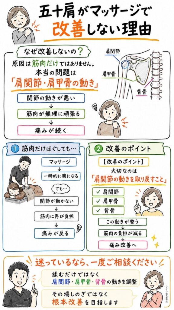 五十肩がマッサージで良くならない理由